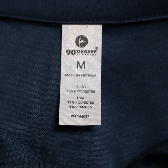 90 Degree by Reflex Navy Blue Athletic Polo UPF 50 Golf Tennis Top Size M - Picture 6 of 8